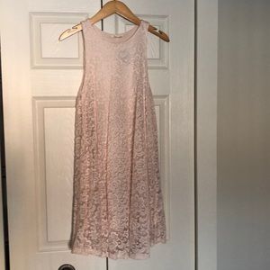Small Blush Pink Floral Lace Sleeveless Dress